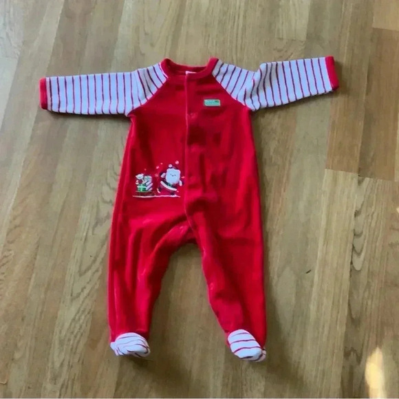 Little Me “my first christmas” red Santa baby sleeper, size 9 months - Picture 2 of 4